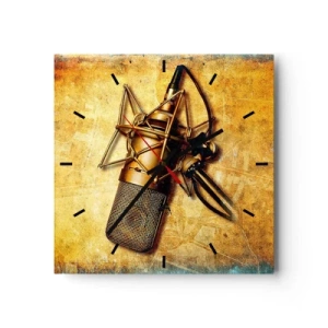 Relógio de parede - Relógio em vidro - Os Anos Dourados da Rádio - 30x30 cm