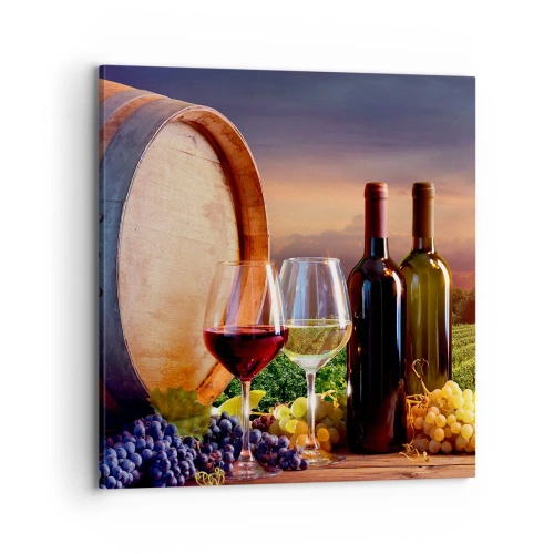 Quadro em tela - Aqui a vida tem um sabor - 70x70 cm