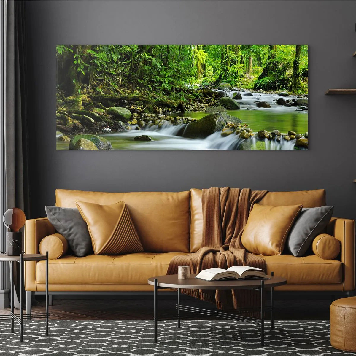 Quadro em vidro - Navegar no mar de vegetação - 90x30 cm