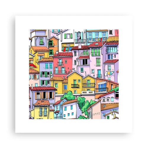 Pôster - Cidade divertida - 30x30 cm