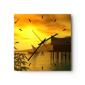 Relógio de parede - Relógio em vidro - A desejada paz - 30x30 cm