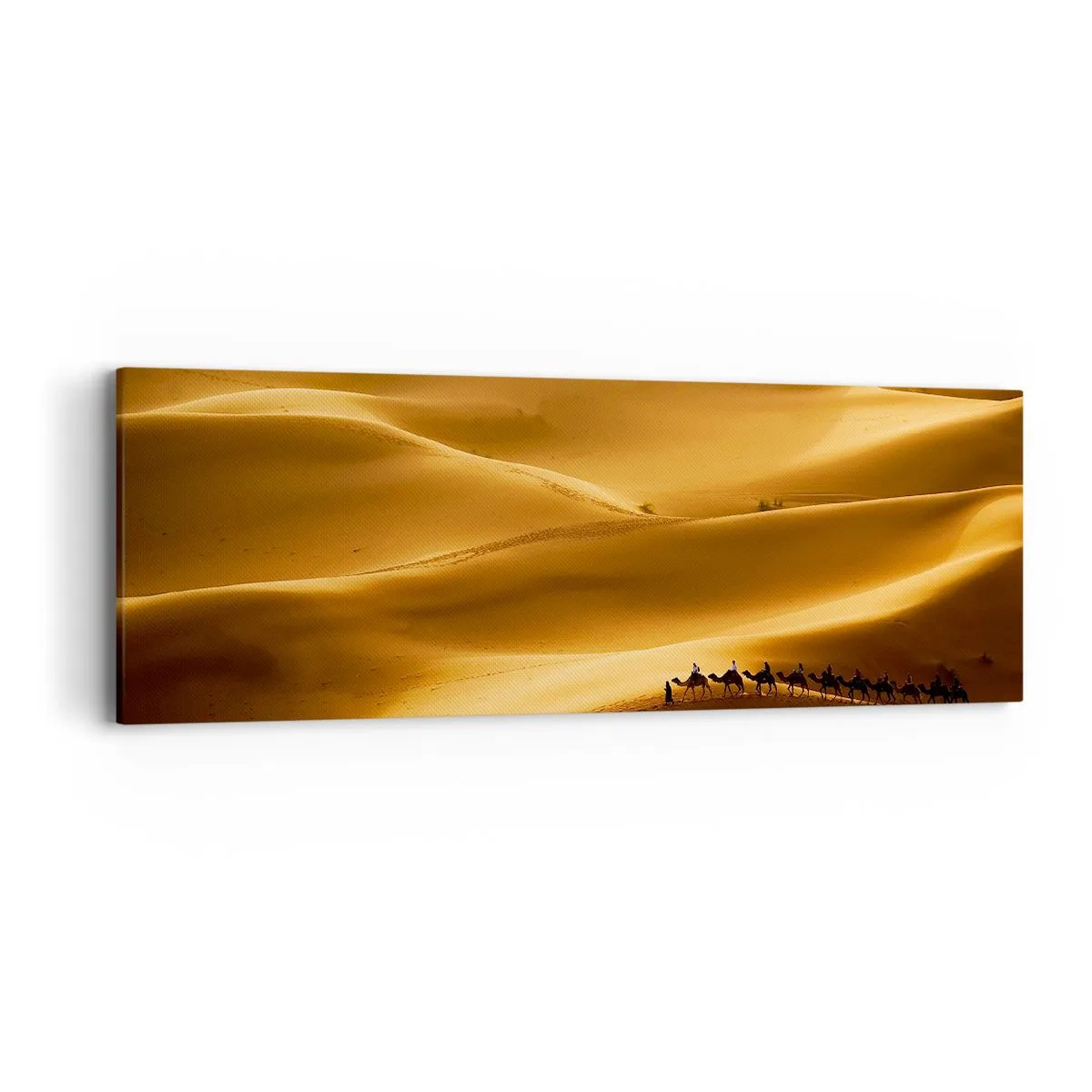 Quadro em tela - Caravana nas ondas do deserto - 90x30 cm