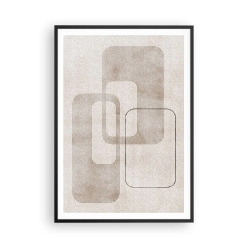 Pôster com moldura preta - Argamassa geométrica - 70x100 cm