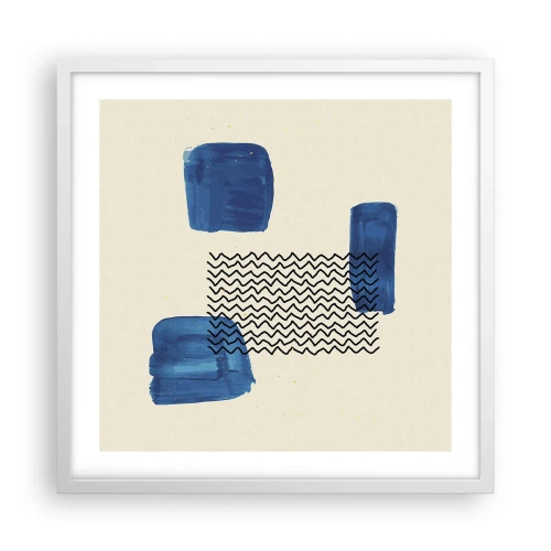 Pôster em moldura branca - Quarteto abstrato - 50x50 cm