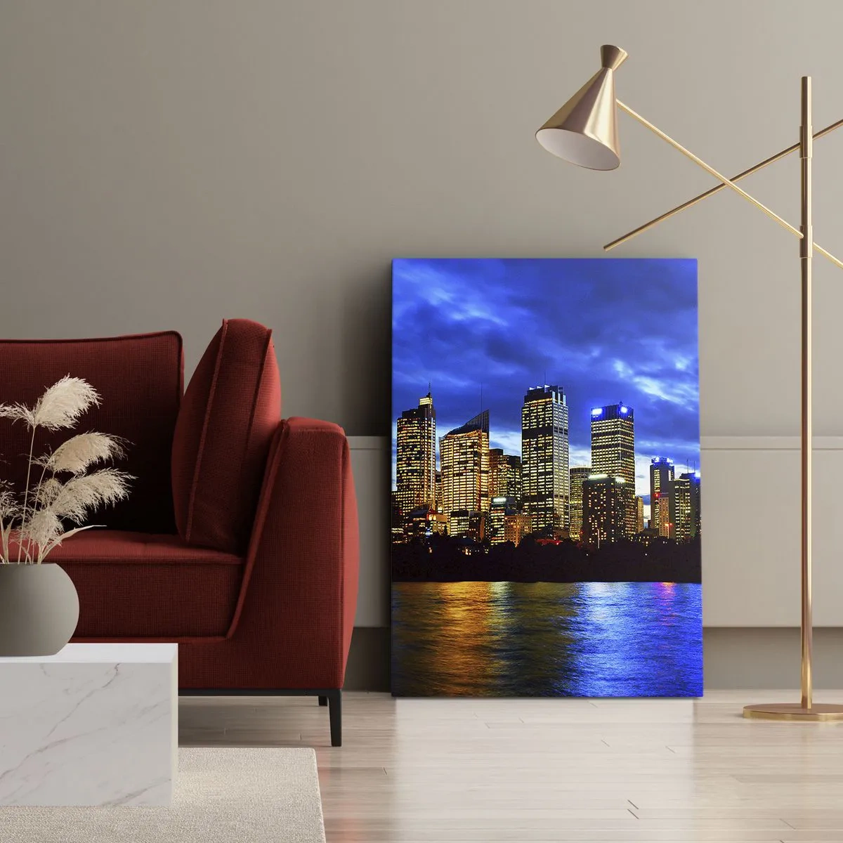 Quadro em tela - Uma noite de luzes e cores - 50x70 cm