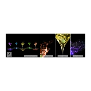 Amostra de Papel de Parede Standard Eco - Cores da alegria no vidro de cristal - Gastronomia, Coquetel, Bebida Colorida - 100x30 cm