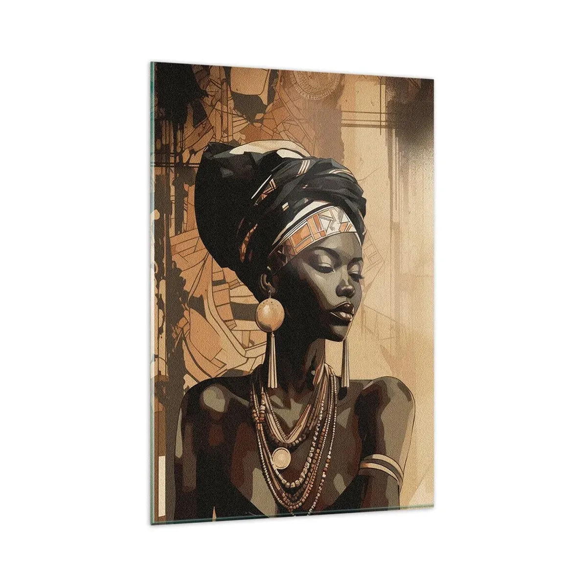 Quadro em vidro - Majestade africana - 80x120 cm