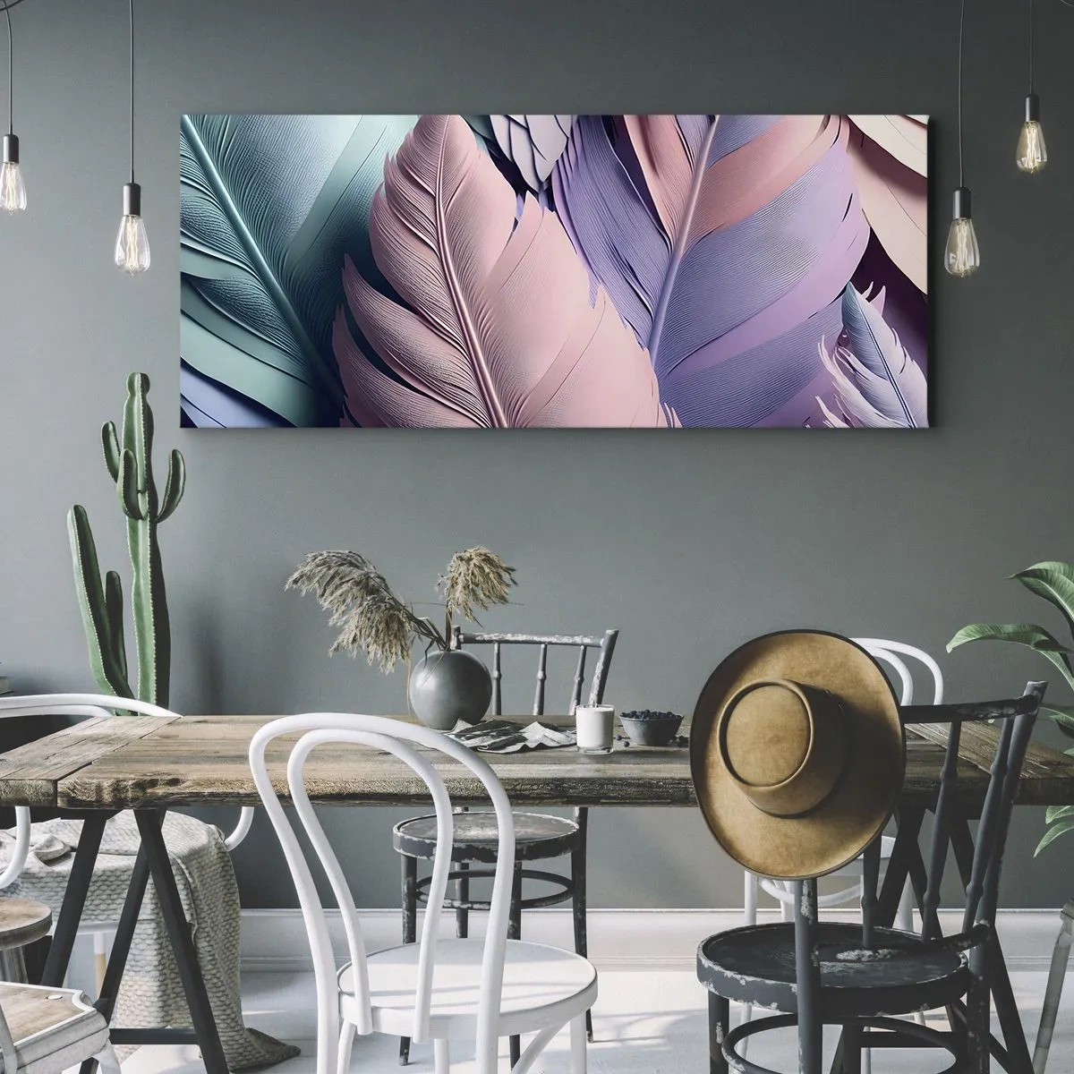 Quadro em tela - Pássaro chique - 140x50 cm