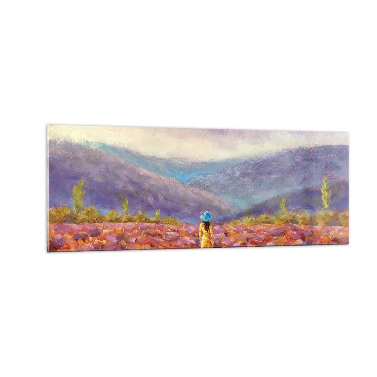 Quadro em vidro - No mundo da lavanda - 140x50 cm