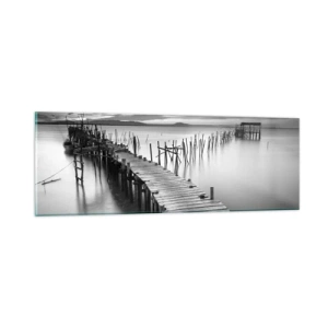 Quadro em vidro - A tranquilidade de uma costa esquecida - 90x30 cm