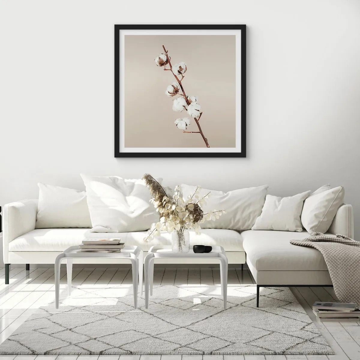 Pôster com moldura preta - Na fonte da suavidade - 60x60 cm