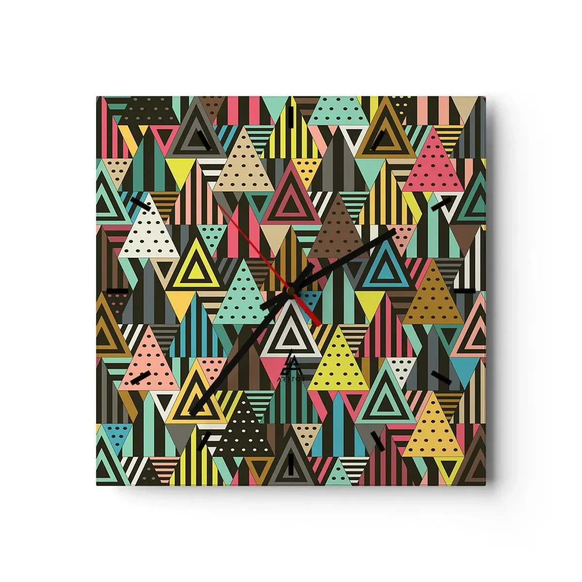 Relógio de parede - Relógio em vidro - Em ritmo para três - 30x30 cm