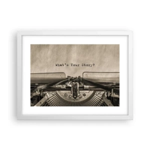 Pôster em moldura branca - Conta-me - 40x30 cm