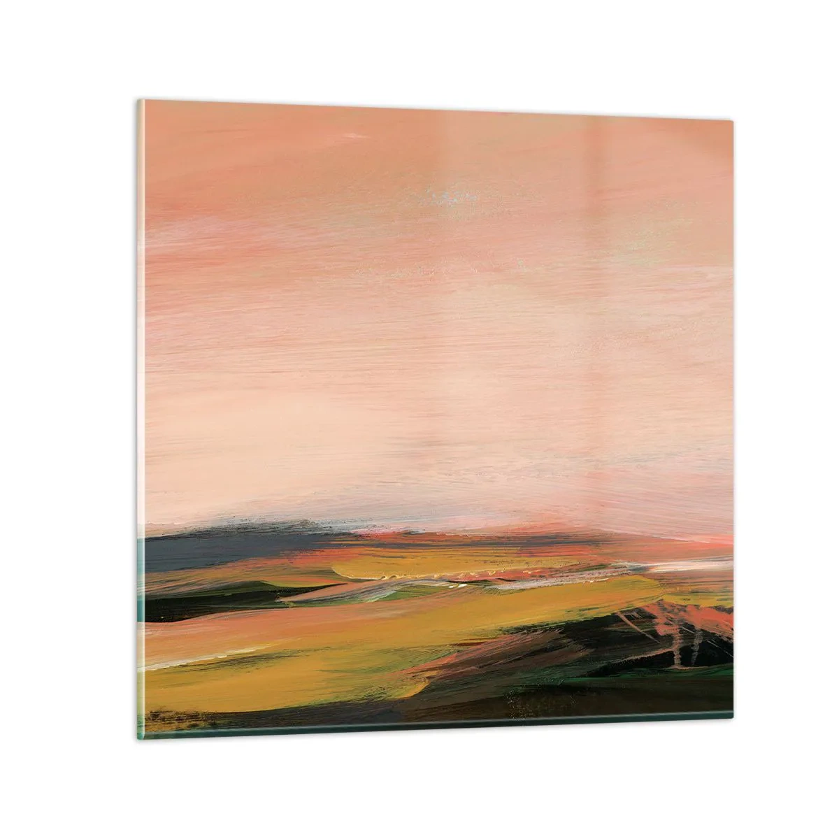Quadro em vidro - Em tons rosa - 40x40 cm