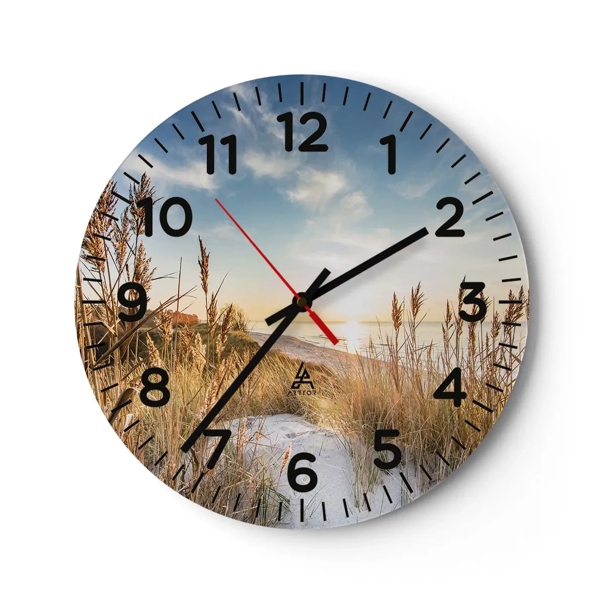 Relógio de parede - Relógio em vidro - Praia do Norte - 30x30 cm
