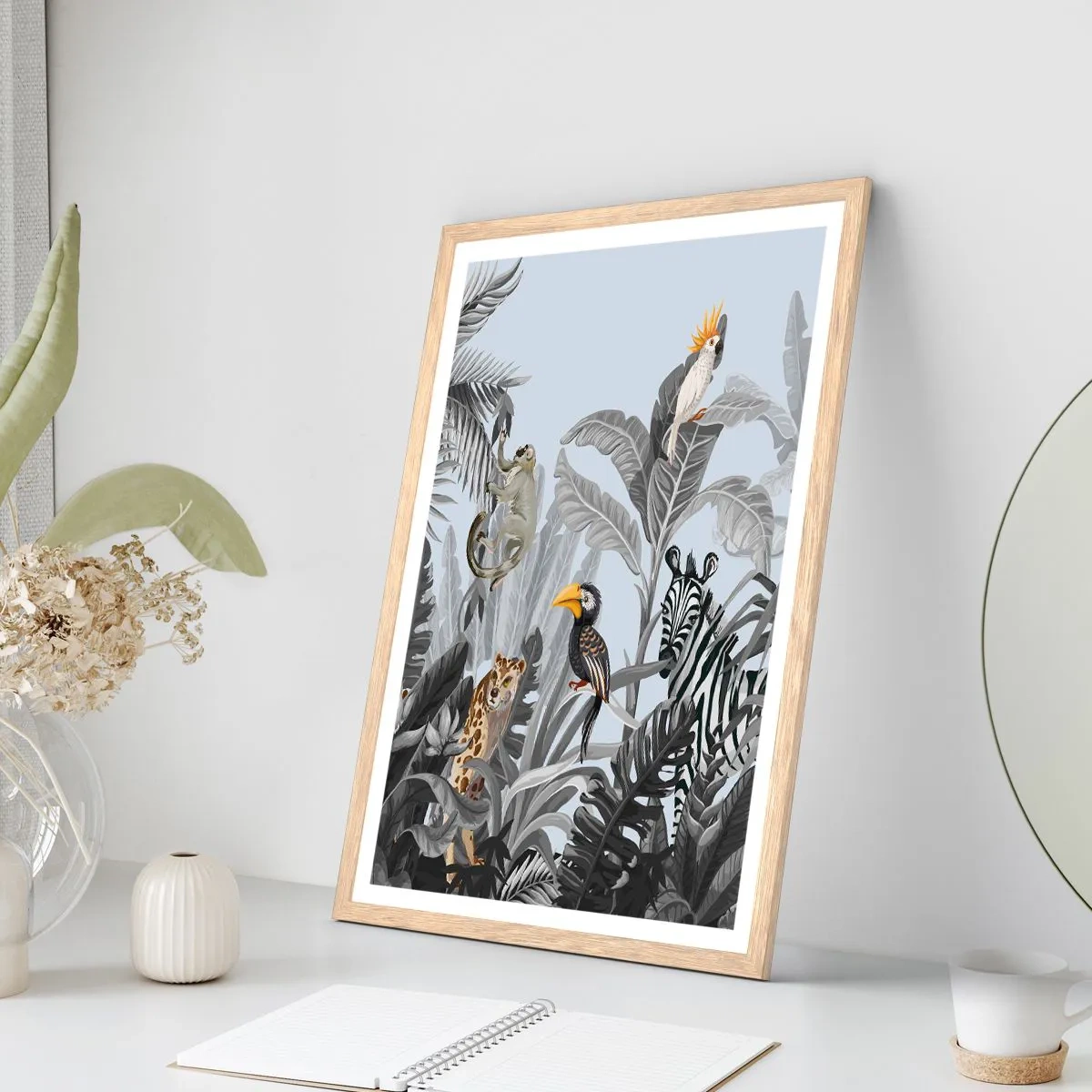 Pôster com moldura de carvalho claro - Conto de fadas africano - 70x100 cm