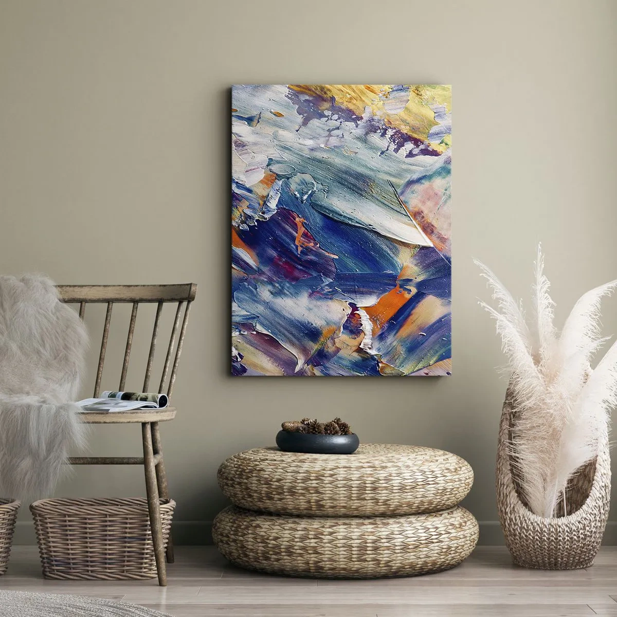 Quadro em tela - Confusão de cores - 50x70 cm