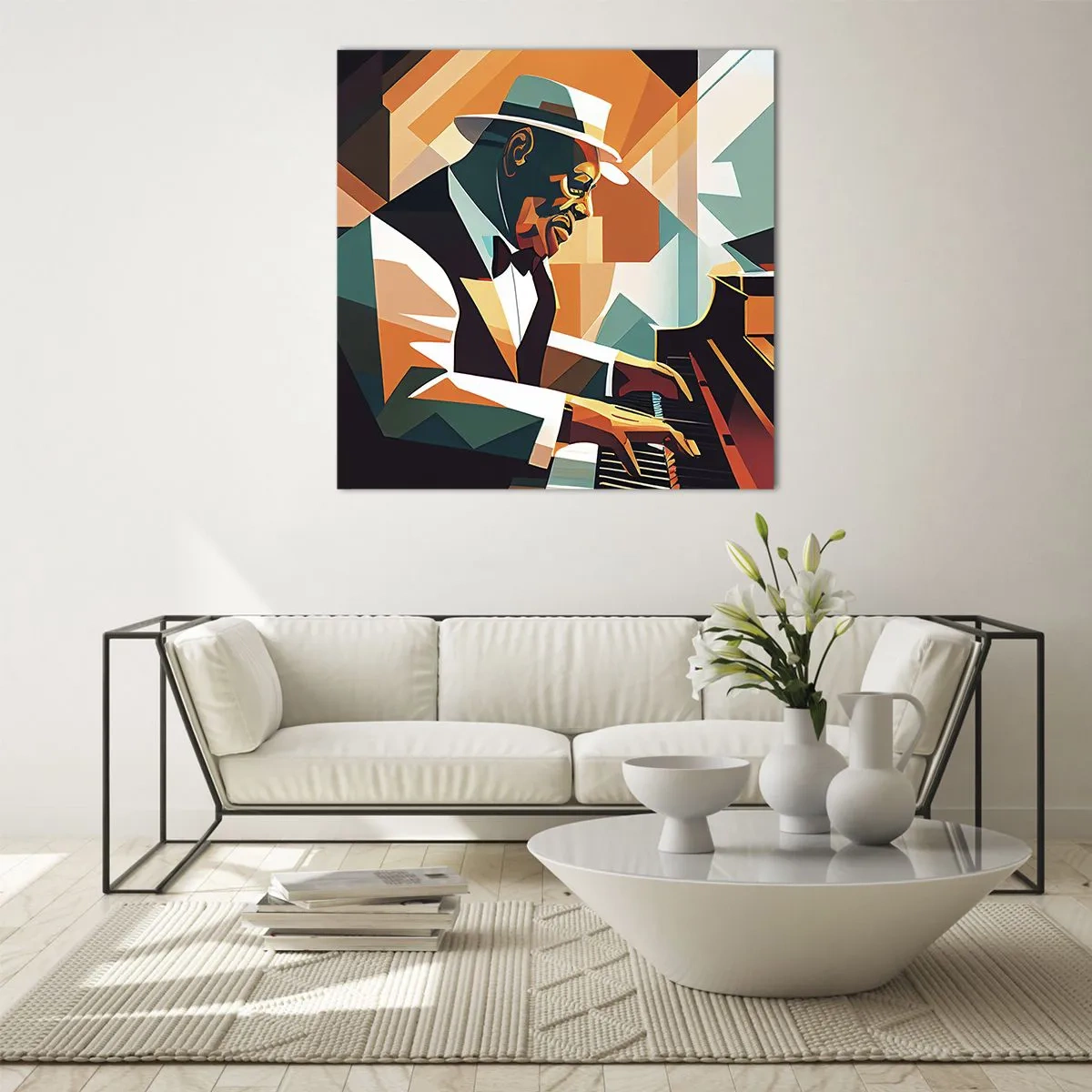 Quadro em vidro - Todo aquele jazz - 50x50 cm