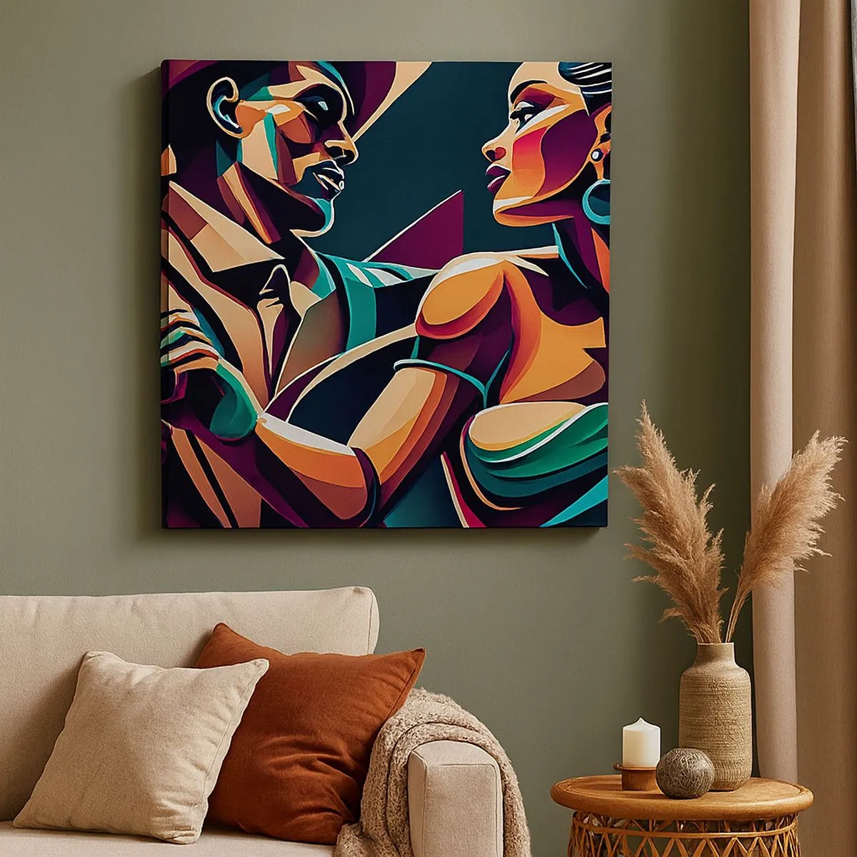 Quadro em tela - No ritmo do coração - 30x30 cm