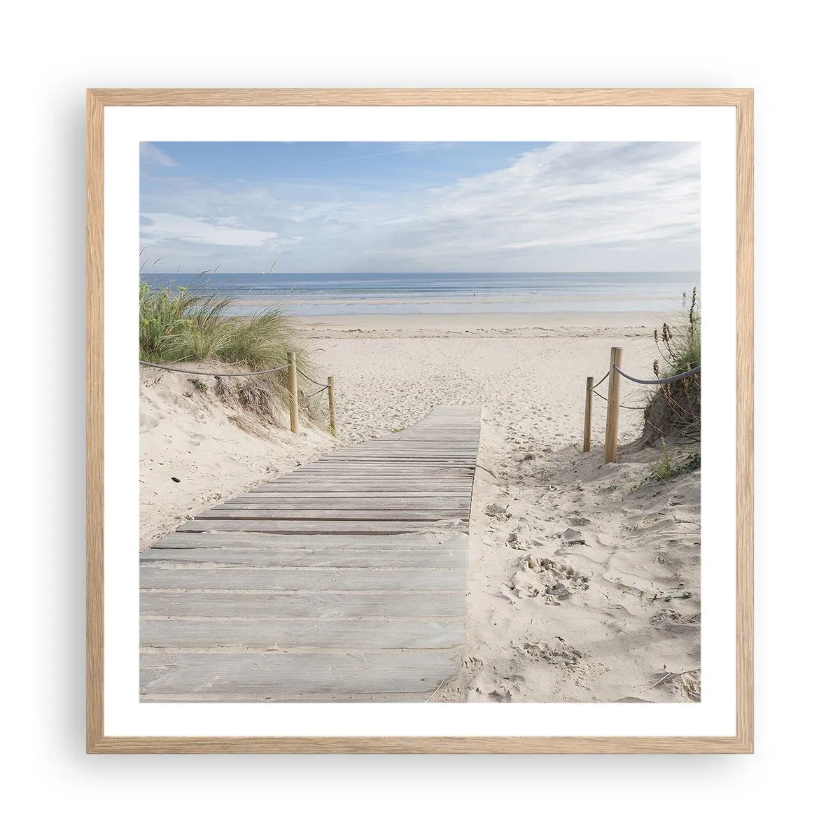 Pôster com moldura de carvalho claro - Pelo horizonte - 60x60 cm