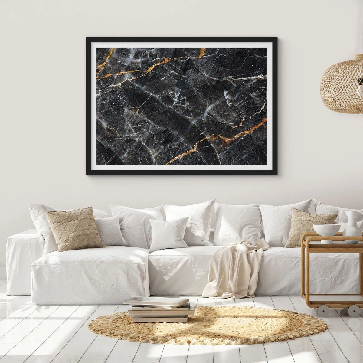 Pôster com moldura preta - A vida interior da pedra - 50x40 cm