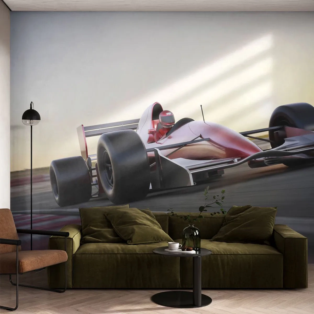 Papel de Parede Autocolante Deluxe Sticker - Sempre um vencedor - Automotivo, Carro de corrida, Esporte - 250x175 cm