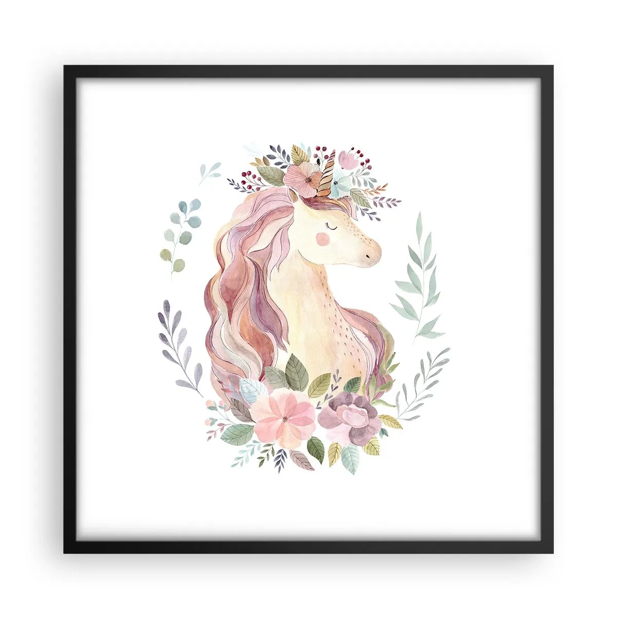 Pôster com moldura preta - Um convite ao mundo dos contos de fadas - 50x50 cm