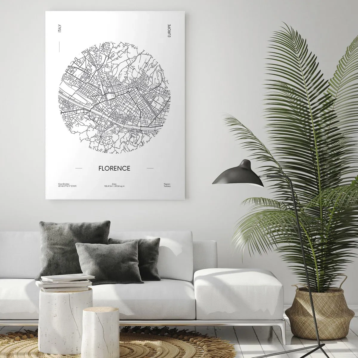 Quadro em vidro - A anatomia de Florença - 50x70 cm