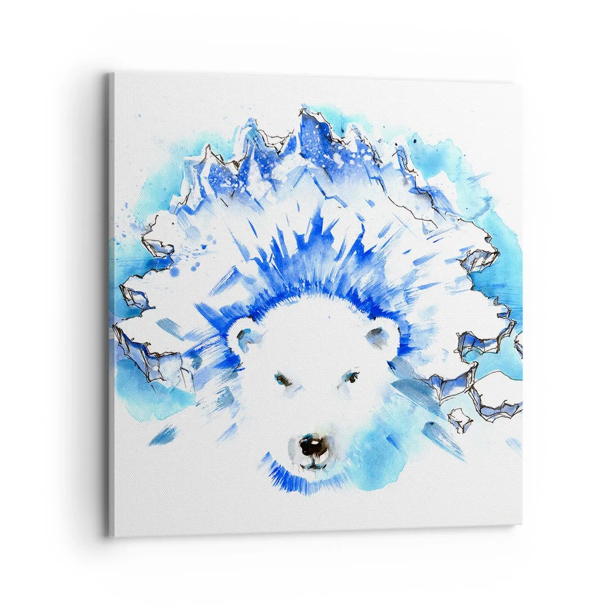 Quadro em tela - O Rei do Ártico em uma coroa de gelo - 70x70 cm