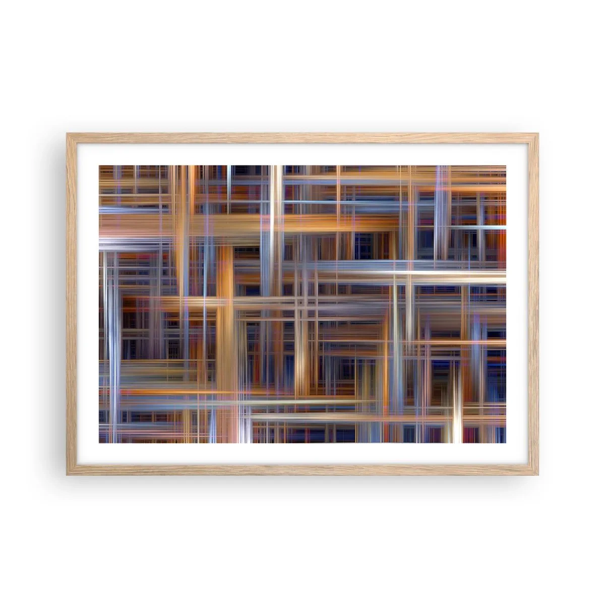 Pôster com moldura de carvalho claro - Tecido de luz - 70x50 cm