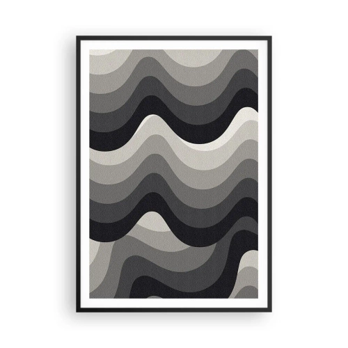Pôster com moldura preta - Onda após onda - 70x100 cm