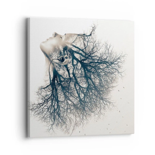 Quadro em tela - Ouvir o sussurro da árvore - 30x30 cm