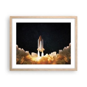 Pôster com moldura de carvalho claro - Ad astra! - 50x40 cm