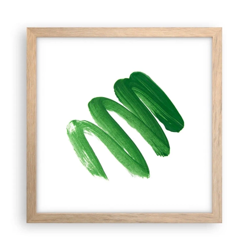 Pôster com moldura de carvalho claro - Piada verde - 30x30 cm