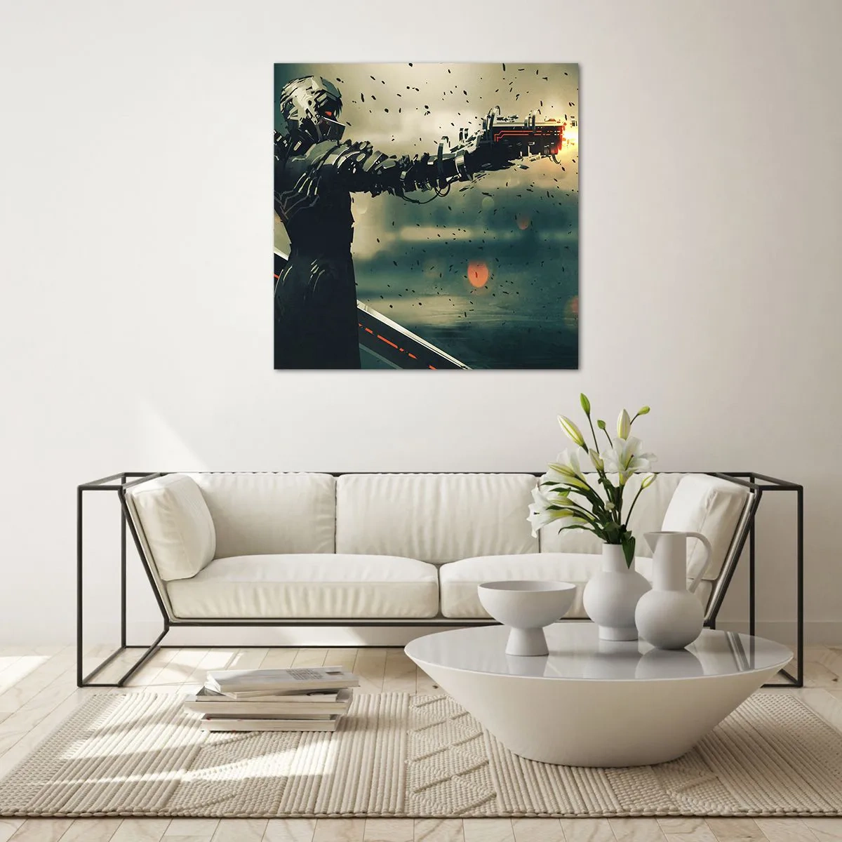 Quadro em vidro - Arma letal - seu próprio Exterminador do Futuro - 60x60 cm