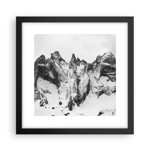 Pôster com moldura preta - O assustador cume de granito - 30x30 cm