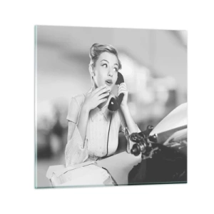 Quadro em vidro - Olá, estes são os anos 50. - 30x30 cm