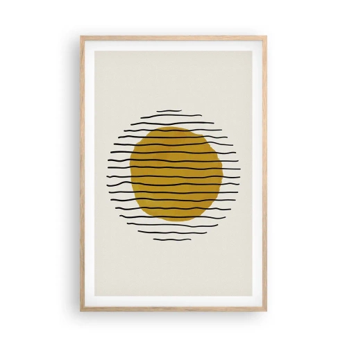 Pôster com moldura de carvalho claro - Abstração a tremer com o calor - 61x91 cm