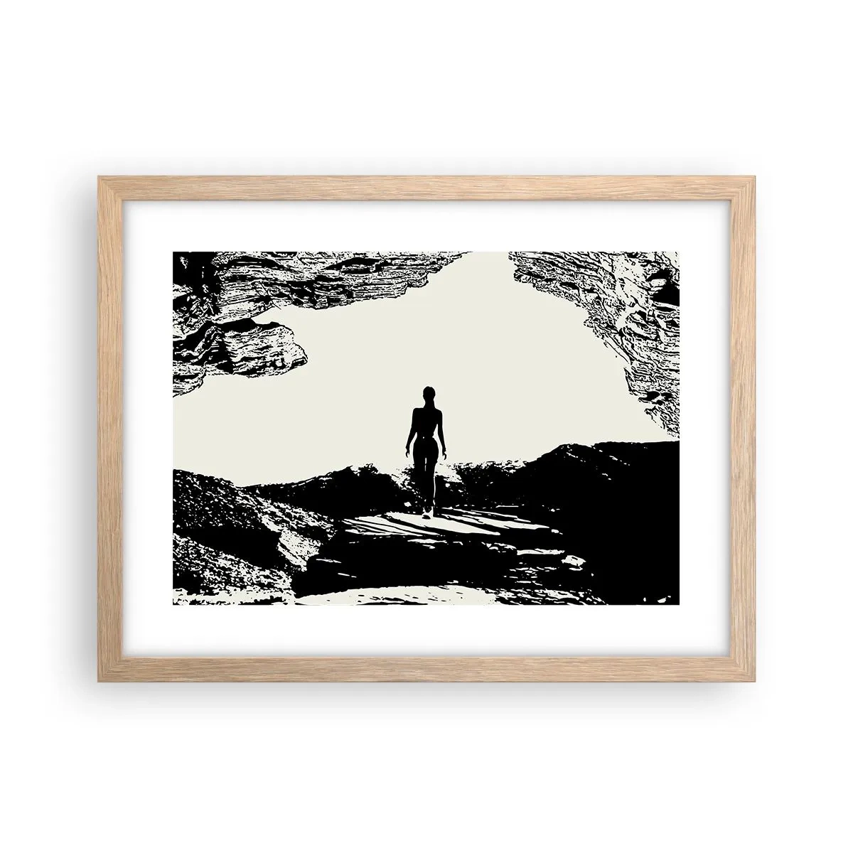 Pôster com moldura de carvalho claro - Novo visual - 40x30 cm