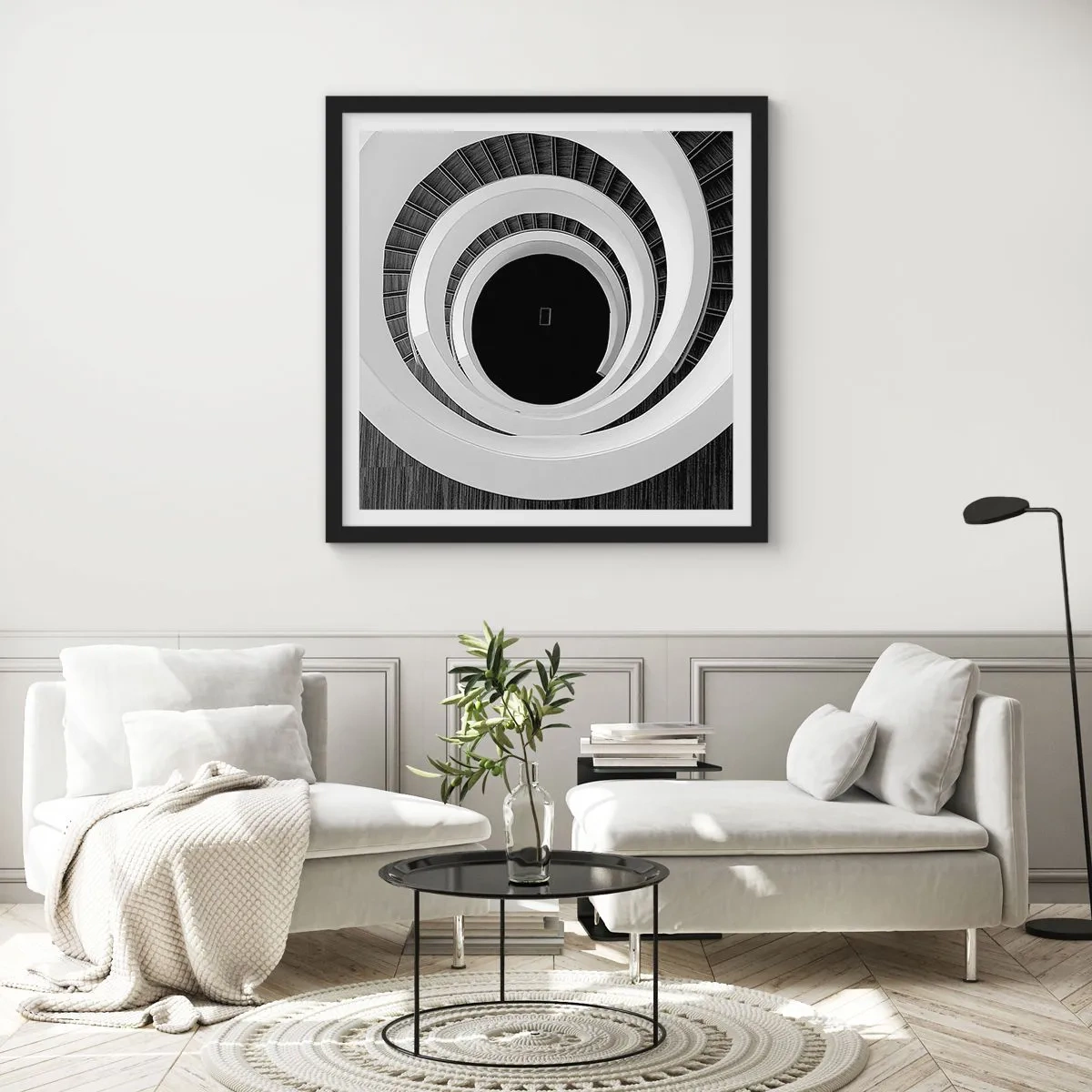 Pôster com moldura preta - Ao âmago - 60x60 cm