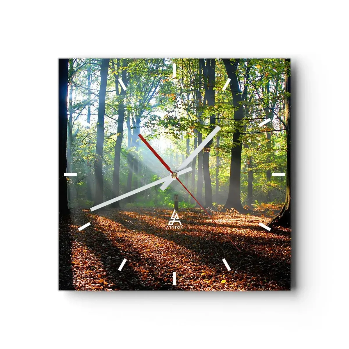 Relógio de parede - Relógio em vidro - Luzes e sombras - 40x40 cm