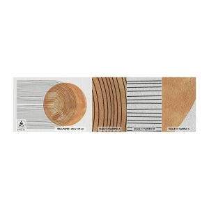 Amostra de papel de parede Premium Sand - Composição solar - Boho, Sol, Minimalismo - 100x30 cm