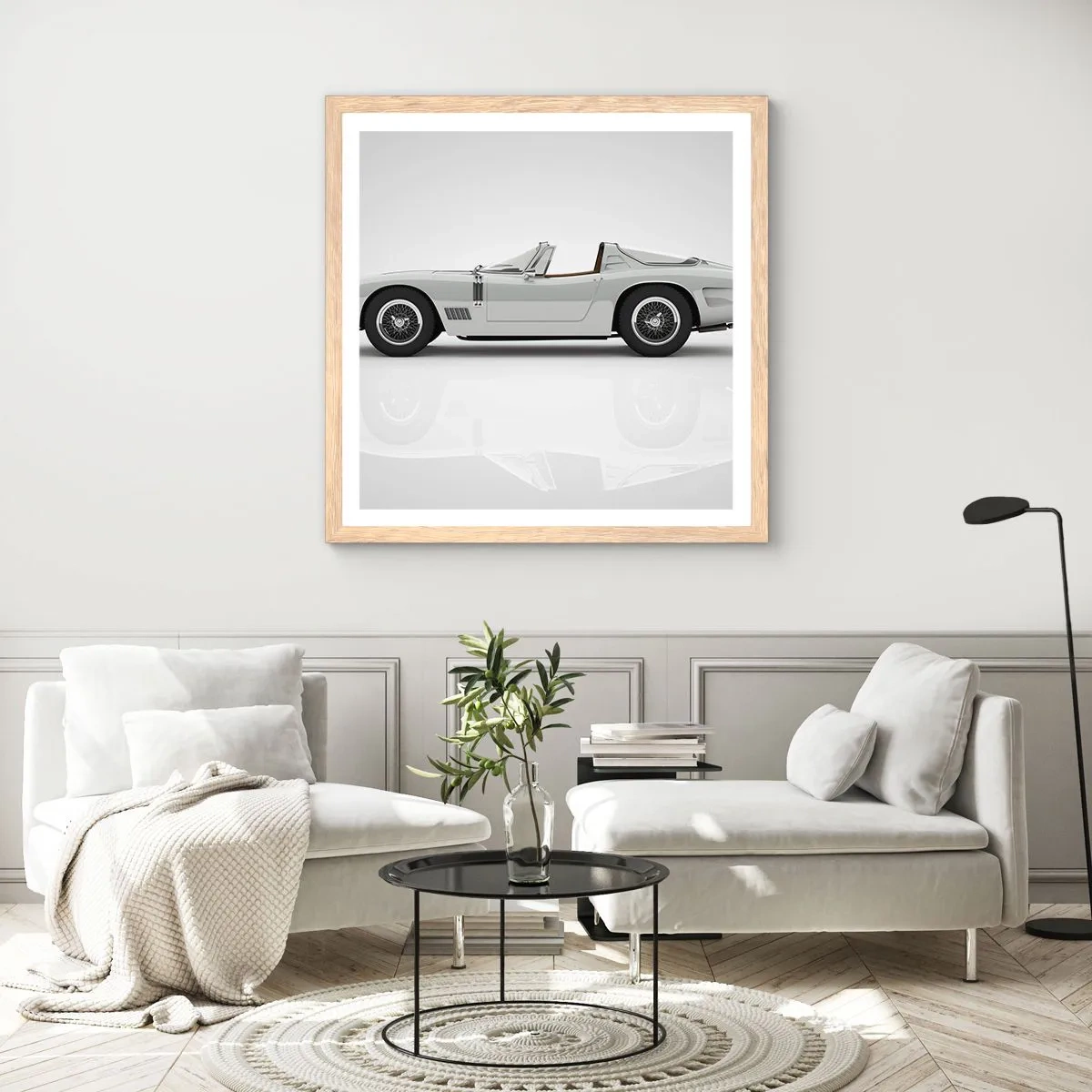 Pôster com moldura de carvalho claro - A promessa de diversão - 60x60 cm