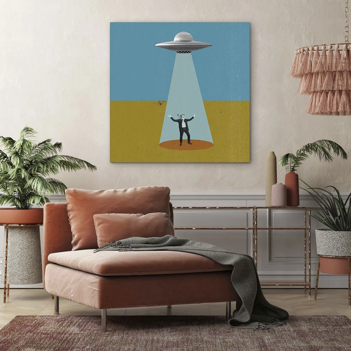 Quadro em tela - Encontro próximo - 60x60 cm