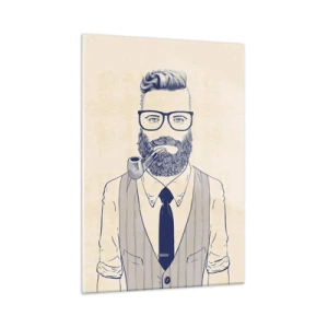 Quadro em vidro - Alegre, masculino e elegante - 50x70 cm