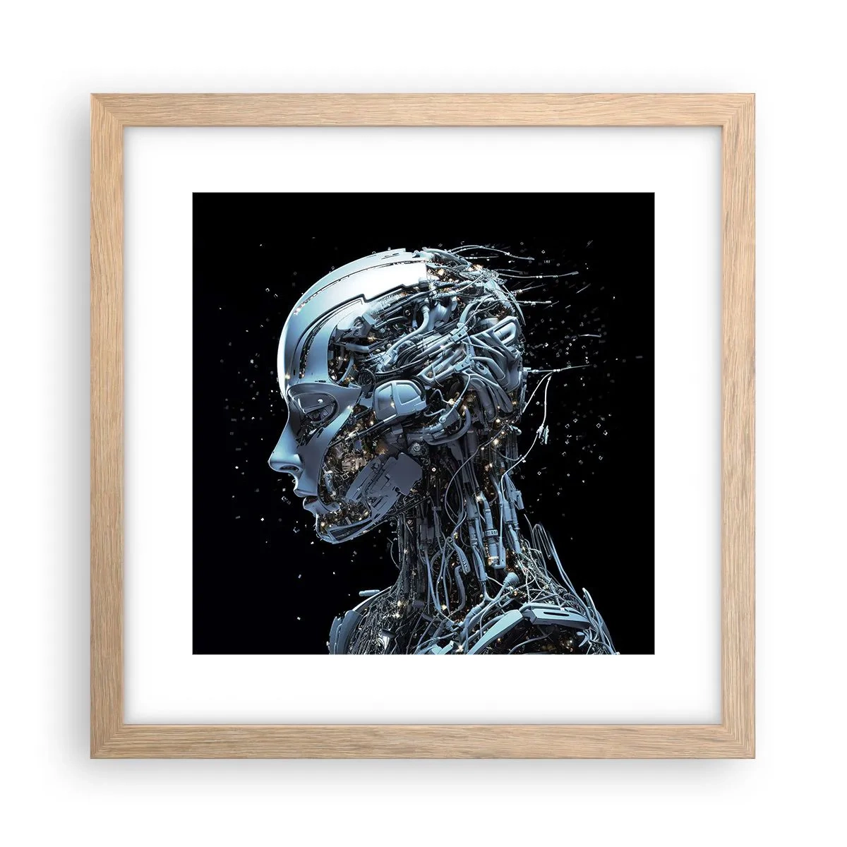 Pôster com moldura de carvalho claro - A tecnologia é uma mulher - 30x30 cm