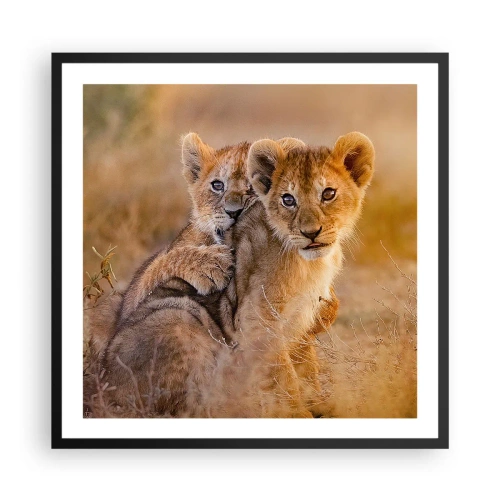 Pôster com moldura preta - Não perturbe! Estamos a divertir-nos - 60x60 cm