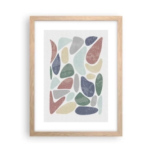 Pôster com moldura de carvalho claro - Um mosaico de cores em pó - 30x40 cm