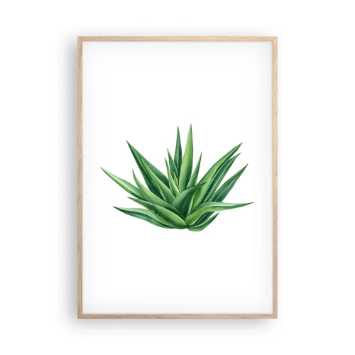 Pôster com moldura de carvalho claro - Verde – força – vida - 70x100 cm