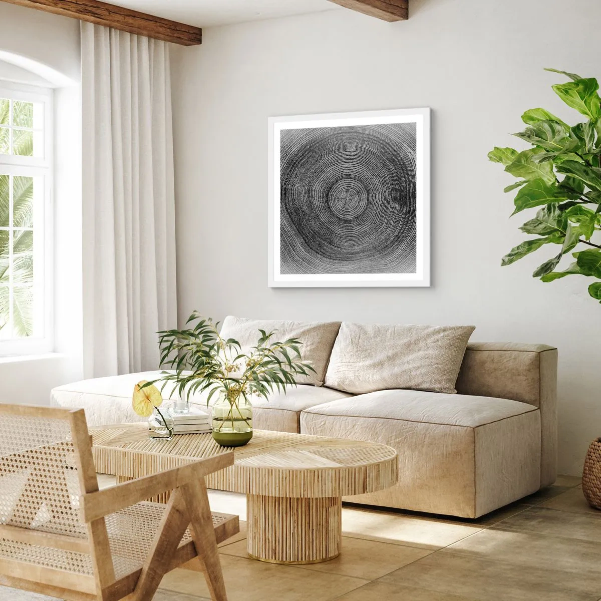 Pôster em moldura branca - Sinal dos tempos - 40x40 cm